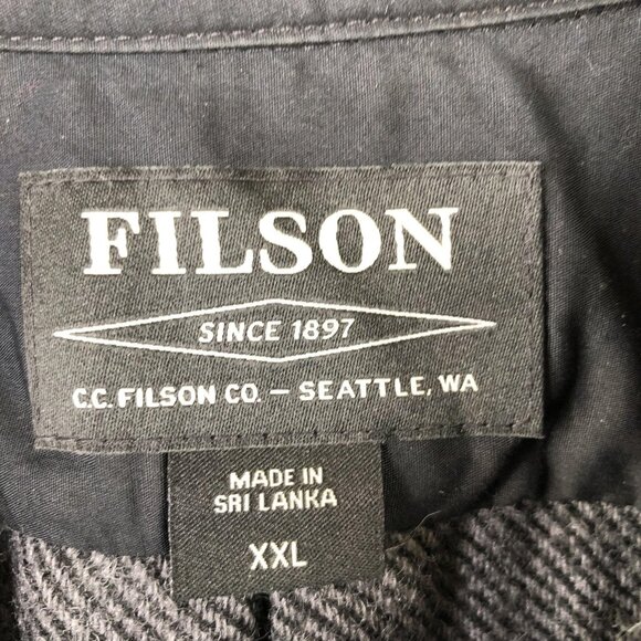 Filson Shirt Jacket Mens 2XL Gray Wool Blend Button Up Seattle Workwear Outdoor - Picture 3 of 15
